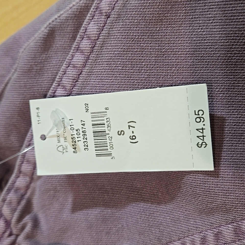 Gap Kids Purple Wide-Leg Twill Pants Drawstring Small 6-7 - Picture 3 of 12